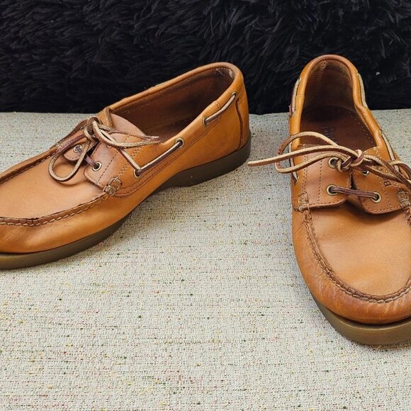 Bass Men Shoes Brown Leather Upper Lace Up SEAFARER Sneaker Size 10W main image 4